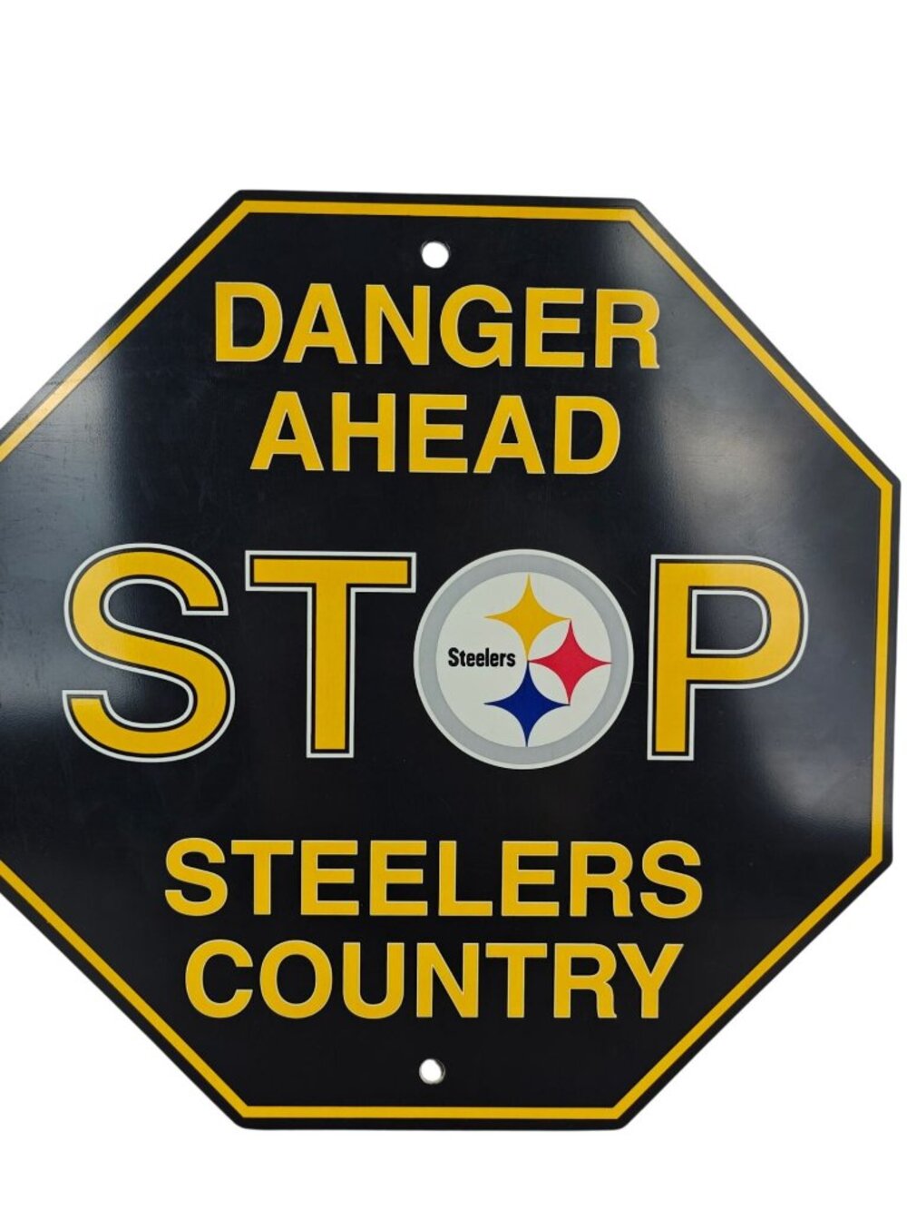 Danger Ahead Stop Steelers Country Plastic Sign Wall Plaque NFL Decor